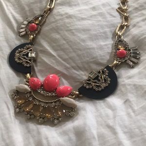 J. Crew Statement Necklace in Pink & Navy